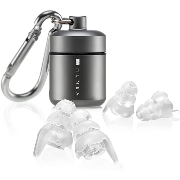 Musicians Ear Plugs, Mumba Upgraded High Fidelity Ear Plugs in Samller Size, 25dB Concert Earplugs Reduce Noise for All Frequency, High Decibel Ear Plugs for Musicians, Festival, DJs (Clear)