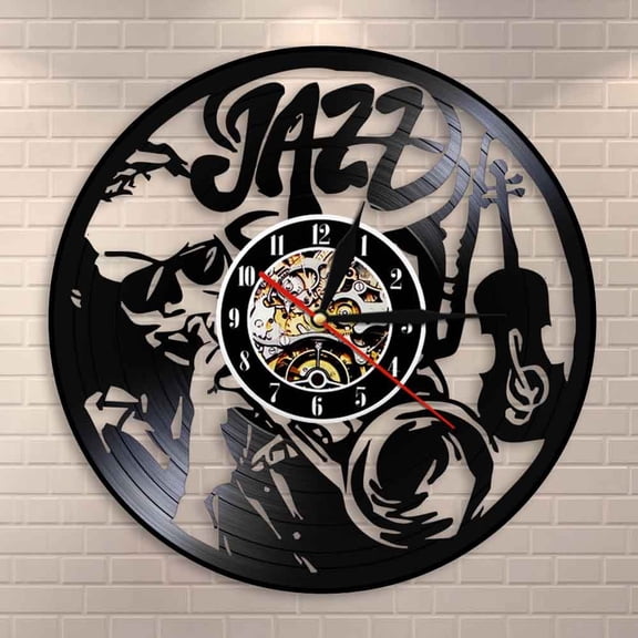 Musicians Jazz Music Legend Wall Clock Cello Trumpet Horn Classical Music Instrument Vinyl Record Wall Clock Jazz Players Gift
