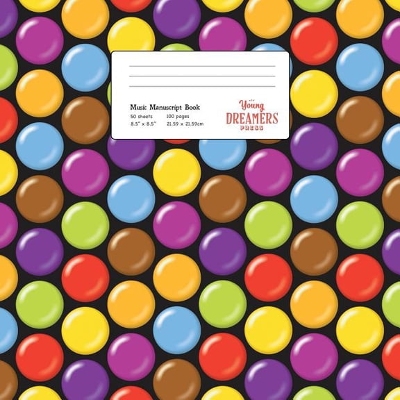 Musicians Notebook Music Manuscript Book: Coated Candy, Large Kids Stave Paper, Book 5, (Paperback)