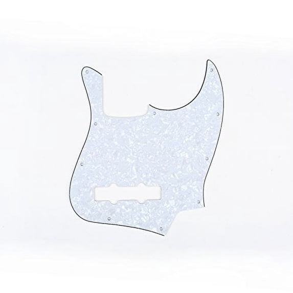 Musiclily Pro 10 Hole J Bass Pickguard for Fender American/Mexican Made Standard Jazz Bass, 4Ply White Pearl