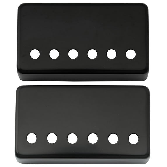 Musiclily Basic 50mm and 52mm Metal Guitar Humbucker Pickup Covers Set, Black (Set of 2)