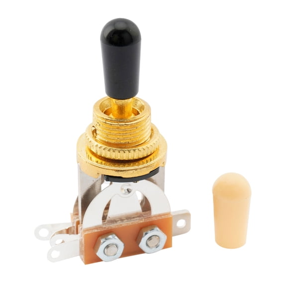 Musiclily Basic Metric 3 Way Short Straight Guitar Toggle Switch Pickup Selector for LP Style Electric Guitar, Gold Top with Cream Tip