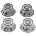thumbnail image 1 of Musiclily Basic Metric Coarse 18-Spline Top Hat Bell Knobs Tone Volume Control Knobs for Epiphone LP SG Style Electric Guitar, Chrome (Set of 4), 1 of 5