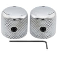 thumbnail image 1 of Musiclily Pro 1/4 Inch Steel Dome Universal Fitting Potentiometer Control Knob with Set Screw and Indicator Dot for Electric Guitar Bass, Chrome (Set of 2), 1 of 5