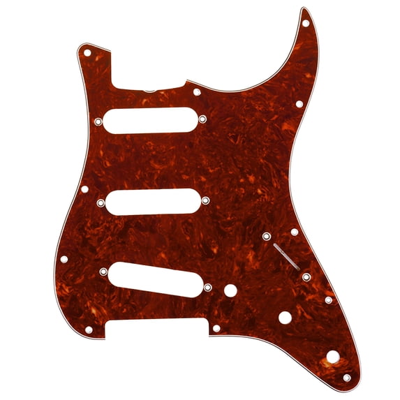 Musiclily Pro 11-Hole 60s 64 Vintage Style Strat SSS Pickguard for American Stratocaster Guitar, 4Ply Vintage Tortoise