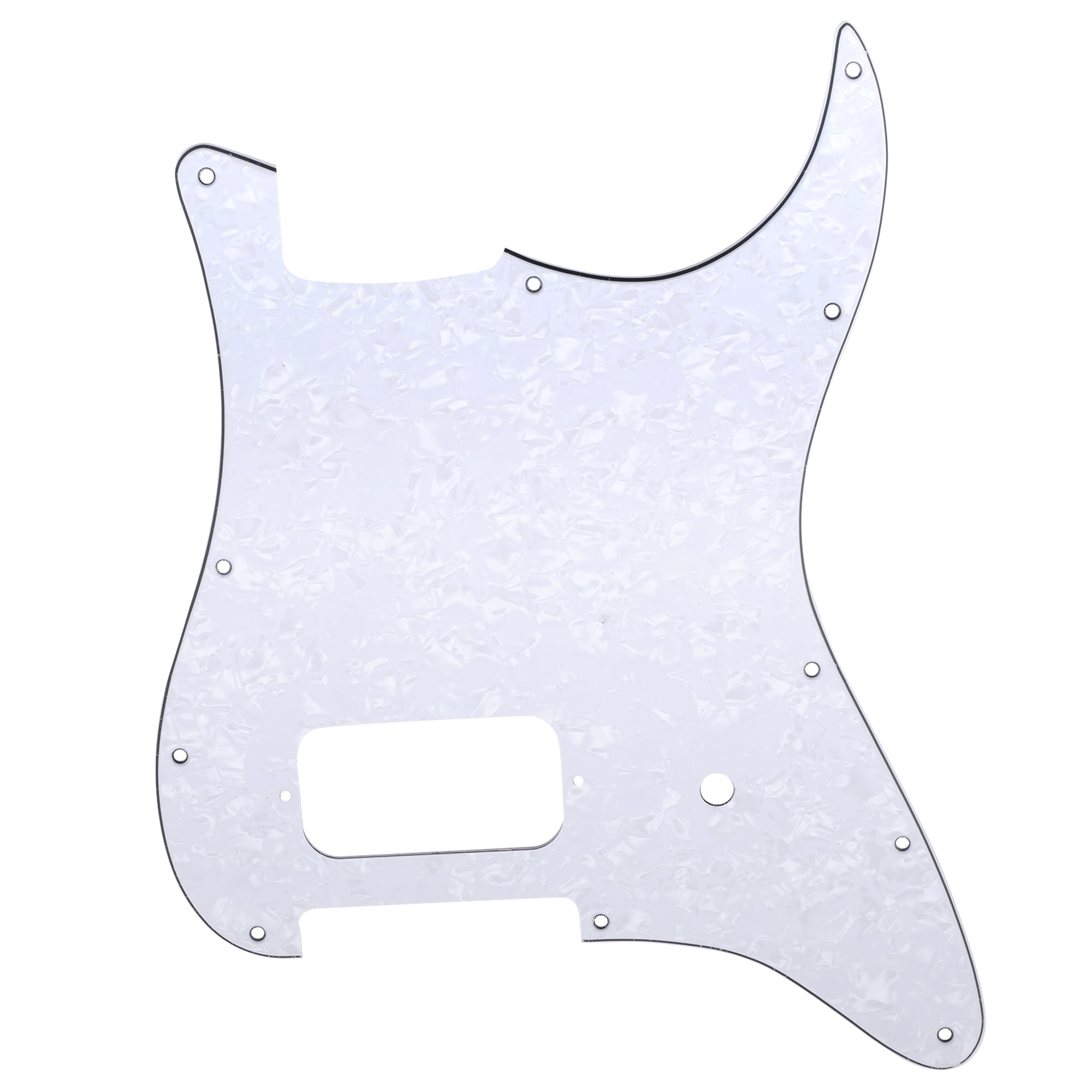 Musiclily Pro 11 Schroefgaten Single Onbedekte Humbucker en Potmeter Slot Slagplaat voor USA/Mexico Fender Tom Delonge Strat Stijl Elektrische Gitaar, 4-laags Aged White Pearl