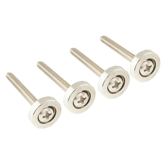 Musiclily Pro 15mm Steel Guitar Neck Mounting Ferrules Neck Joint Bushings and Bolts for Electric Guitar Bass, Nickel (Set of 4)