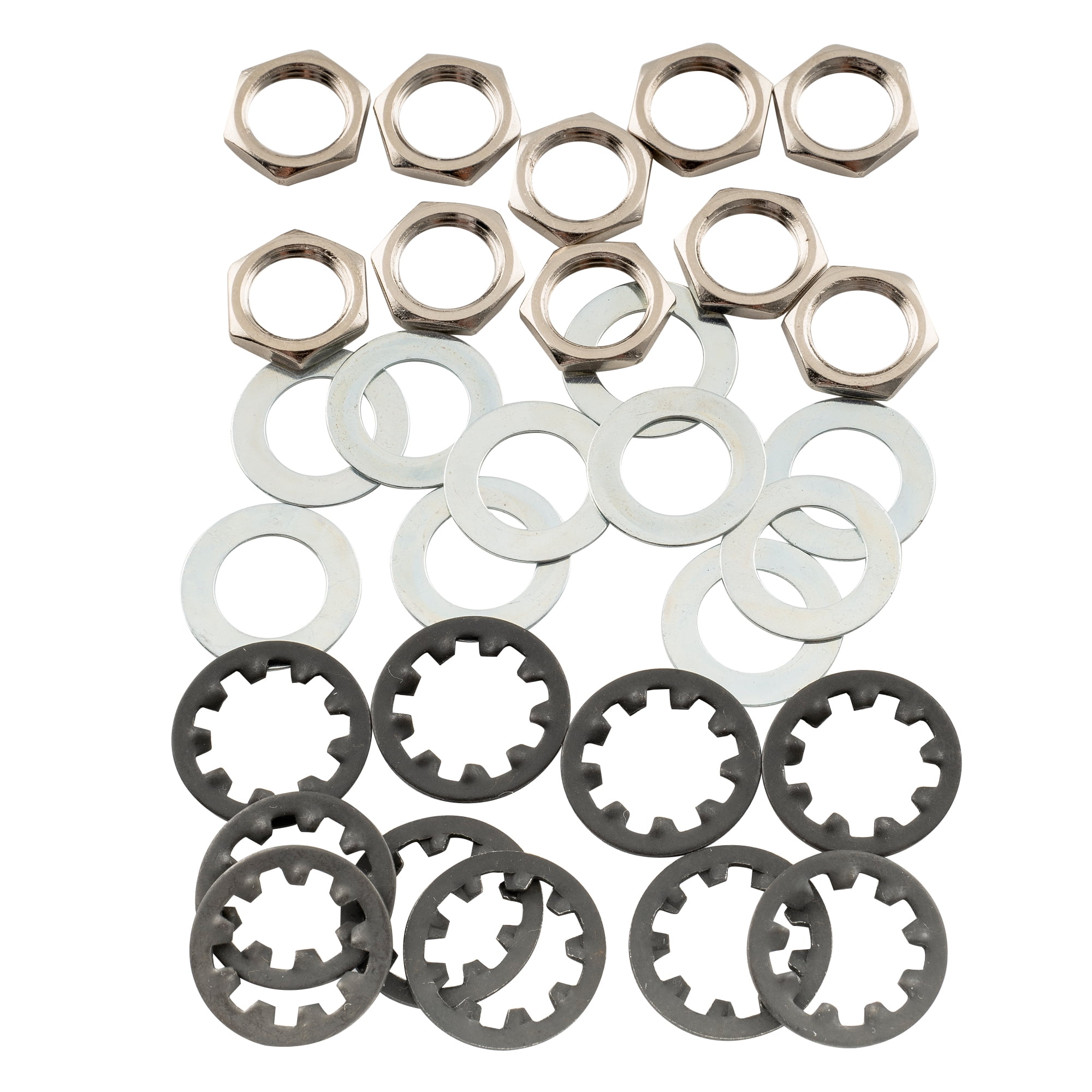 All Thread Washers Musiclily Pro 3/8 Inch Mounting Hex Nuts Flat Washers and Star Lock ...