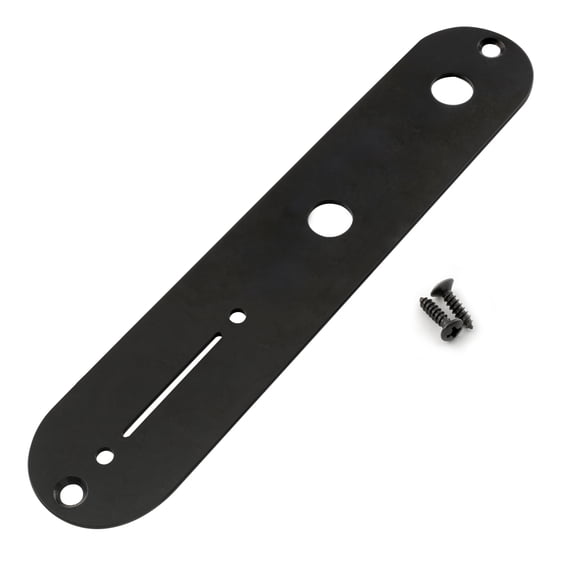 Musiclily Pro 32mm Steel Control Plate with Narrow Pots Hole Spacing for Tele Style Electric Guitar, Black