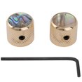 thumbnail image 1 of Musiclily Pro 6mm Steel Dome Abalone Top Control Knob with Set Screw for Electric Guitar Bass, Gold (Set of 2), 1 of 5