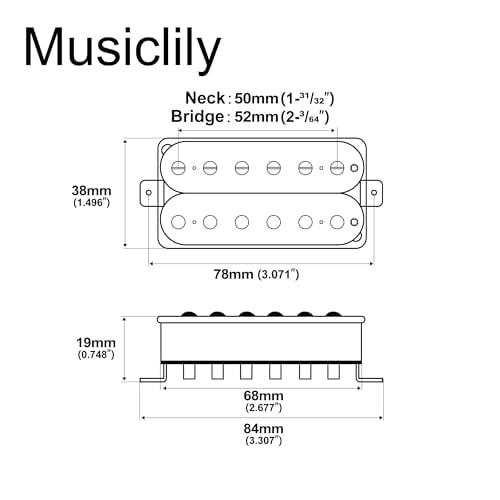 Musiclily Pro Alnico 5 Humbucker Pickups Double Coil Electric Guitar