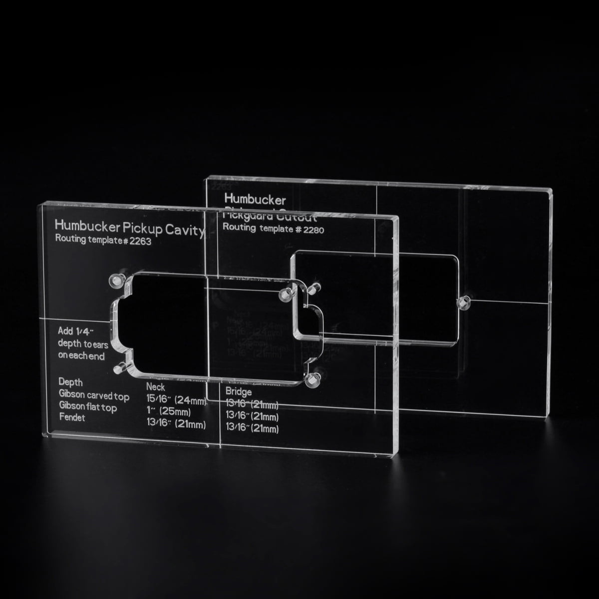 Musiclily Pro CNC Accurate Acrylic Humbucker Pickup Routing Templates ...