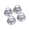 thumbnail image 1 of Musiclily Pro Inch Size Fine 24-Spline Top Hat Bell Knobs Tone Volume Control Knobs for USA LP SG Style Electric Guitar, Silver with Reflector (Set of 2T2V), 1 of 5
