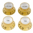 thumbnail image 1 of Musiclily Pro Metric Coarse 18-Spline Top Hat Bell Knobs Tone Volume Control Knobs for Epiphone LP SG Style Electric Guitar, Cream with Silver Reflector (Set of 2T2V), 1 of 5