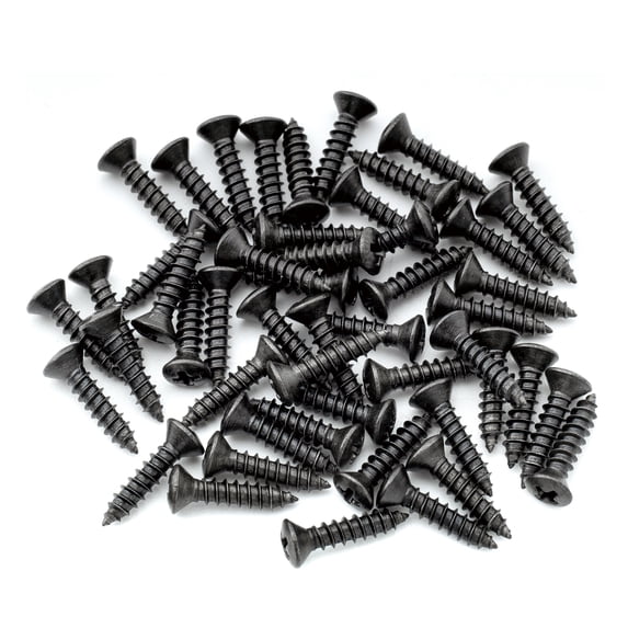 Musiclily Ultra 3x12mm Stainless Steel Pickguard Countersunk Mounting Screws for USA Fender Style Electric Guitar or Bass, Black (Set of 50)