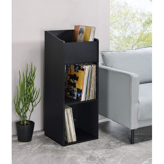 Musiea 240 Vinyl Record Storage Rack for Albums, Magazine Display, Book and Files Organizer (Black)