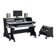Musiea EX88 Series 88 Keys Music Studio Desk Workstation with Rack Cabinet White