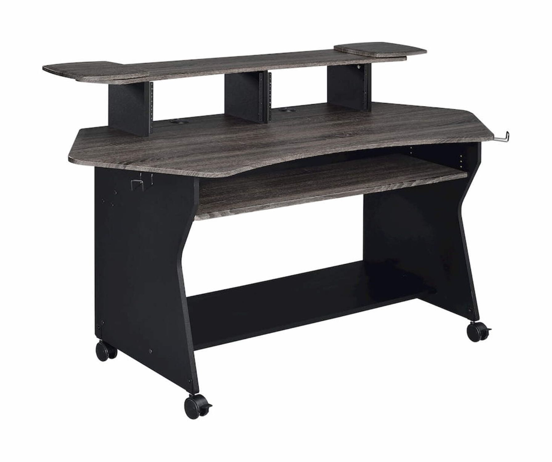 Musiea IM100 Series Music Recording Studio Desk with 2 x 4U Rack, Gray