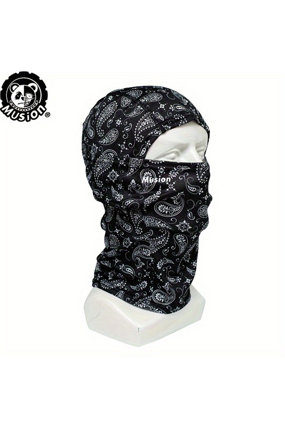 Breathable Mesh Balaclava Paisley Pattern Full Face Mask Quick Dry Headband Scarf for Outdoor Sports Riding