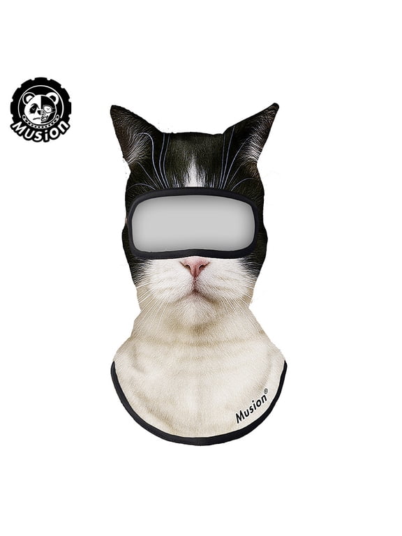 Cat Funny Balaclava Quick Drying Breathable Animal Style Balaclava Windproof Dustproof Full Face Mask Halloween Costume for Outdoor Sports