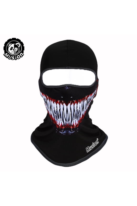 Devilish Grin Balaclava 3D Print Face Mask Funky Sweat-Absorbent Helmet Liner Sweat-Wicking Motorcycle Mask for Motorcycle and Cycling