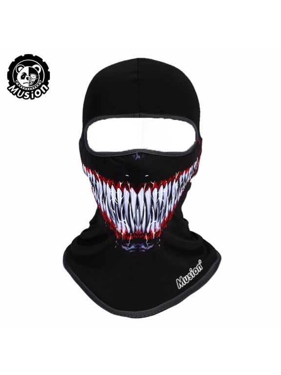 Devilish Grin Balaclava 3D Print Face Mask Funky Sweat-Absorbent Helmet Liner Sweat-Wicking Motorcycle Mask for Motorcycle and Cycling