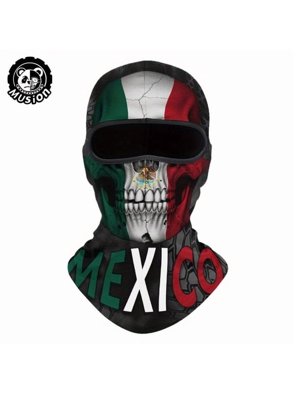 Skull Print Full Face Mask Breathable Balaclava Helmet Liner Multifunctional Soft Riding Hat Moto Rider for Cycling and Outdoor Sports