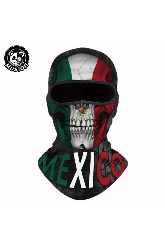 Skull Print Full Face Mask Breathable Balaclava Helmet Liner Multifunctional Soft Riding Hat Moto Rider for Cycling and Outdoor Sports