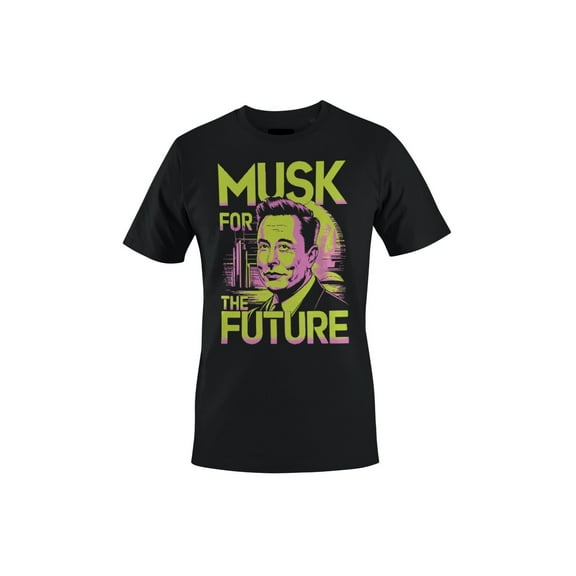 Musk for the Future Neon Sci-Fi Tech Poster Men's T-shirt