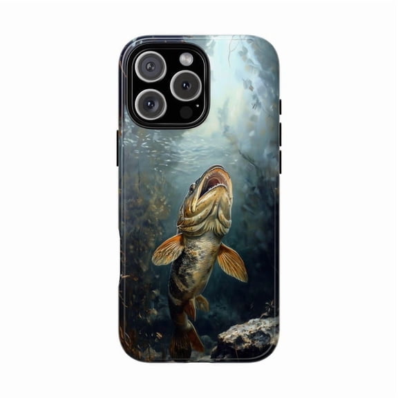 Muskellunge Lake Fish Graphic Fishing Phone Case for iPhone 11 12 13 14 15 16 17 Pro Max