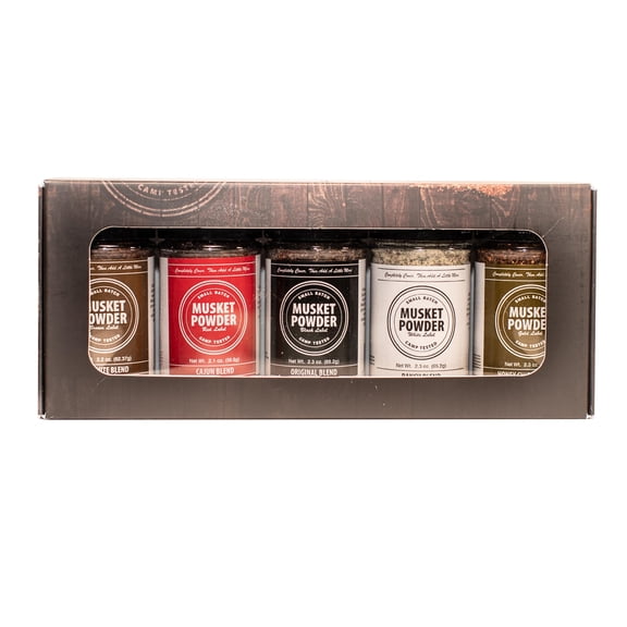 Musket Powder Seasoning Set, Spice Set for Cooking and Grilling, Barbeque Seasoning, Grilling Spices Gift Set, 5-Pack 2 oz Each