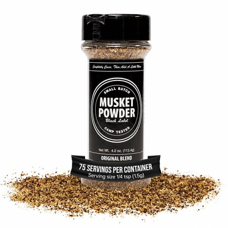 Musket Powder Black Label All Purpose Meat Seasoning Blend – Roasted Coffee Rub for Beef, Pork, Chicken, Grilling, Smoking and Barbecue, 4 oz