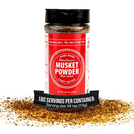 Musket Powder Red Label All Purpose Meat Seasoning Blend – Cajun Coffee Blend for Beef, Pork, Chicken, Grilling, Smoking and Barbecue, 9.5 oz