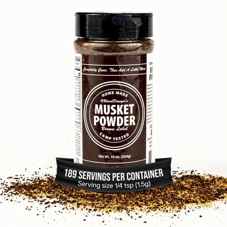 Musket Powder Brown Label All Purpose Meat Seasoning Blend – Mesquite BBQ Coffee Rub for Beef, Pork, Chicken, Grilling, Smoking and Barbecue, 10 oz