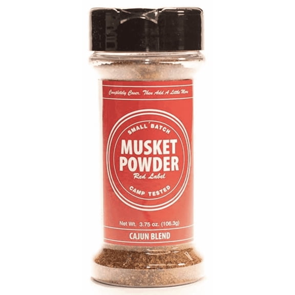 Musket Powder Red Label All Purpose Meat Seasoning Blend  Cajun Coffee Blend for Beef, Pork, Chicken, Grilling, Smoking and Barbecue, 3.75 oz