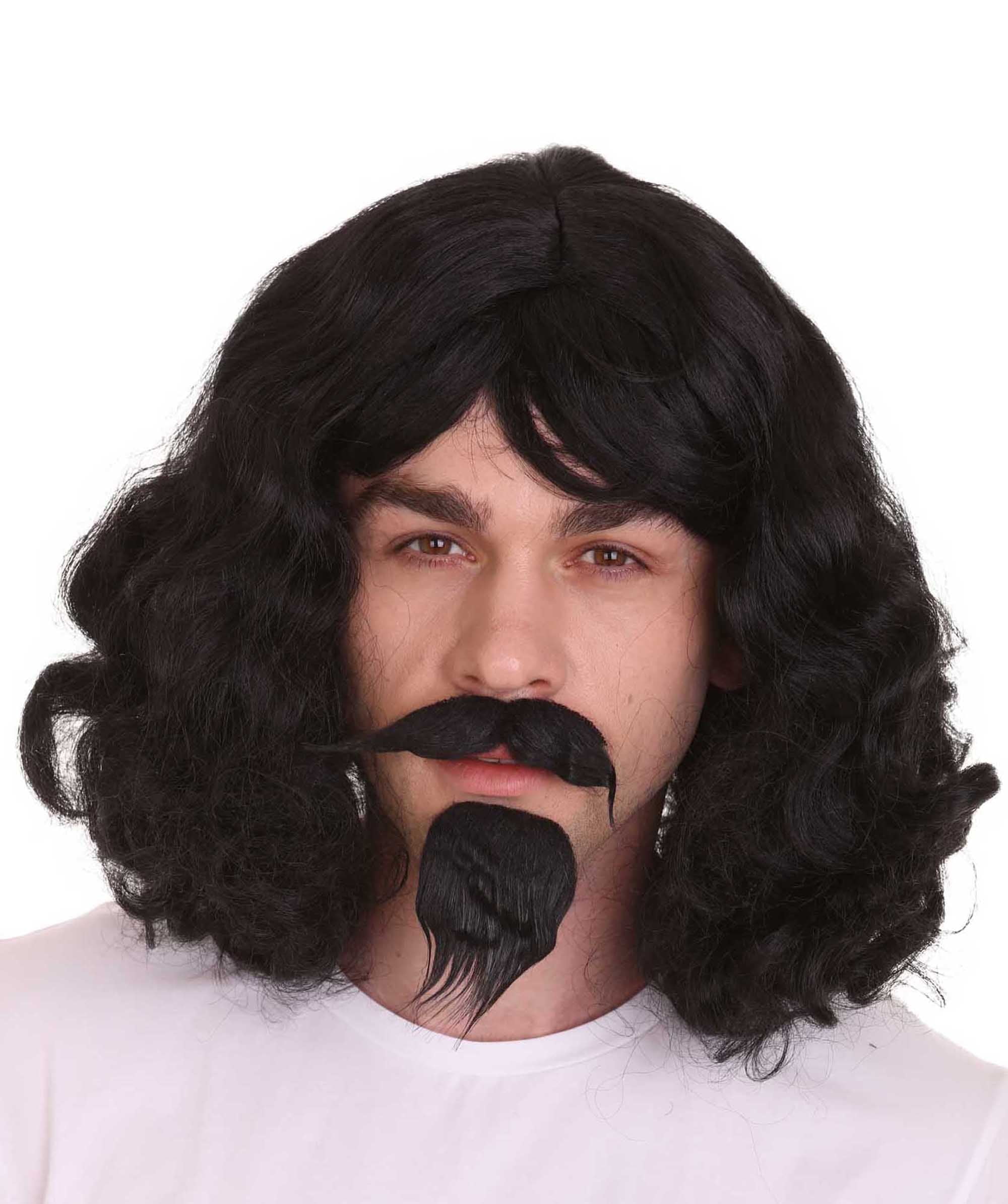 Black wig and shop beard