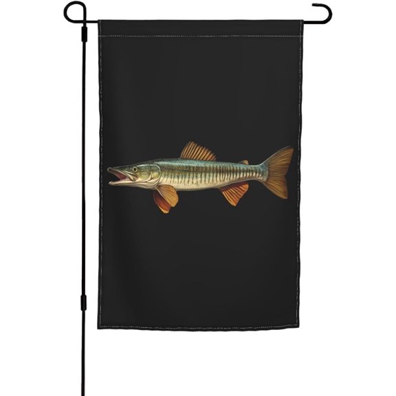 Muskie Fish Garden Flag Double-Sided Weather-Resistant Outdoor Home Dcor 12 x 18 Inch