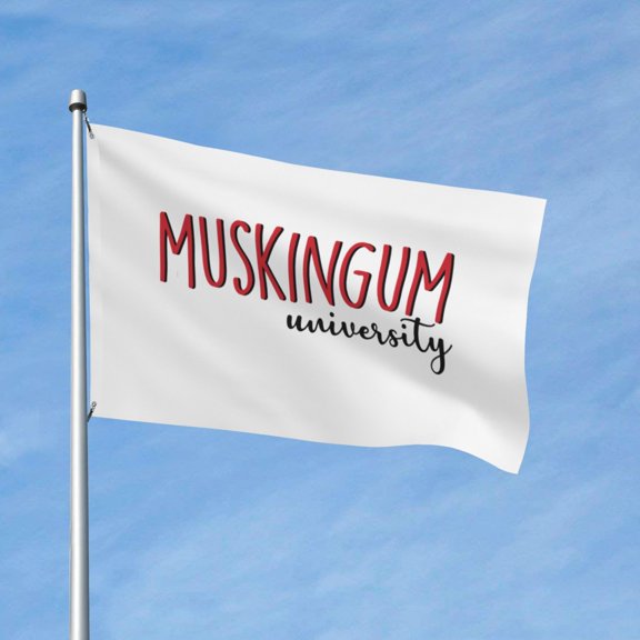 Muskingum University Logo 3x5 Ft Flag Double Sided Indoor Outdoor Double Stitched Polyester Flag With 2 Grommets-Both Side Can Be Read