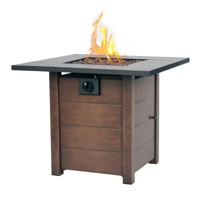 Welsey Gas Fire Pit, Matte Steel Finish Welsey Gas Fire Pit, Matte Steel Finish