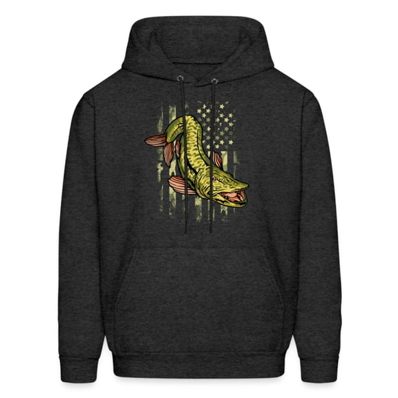 Musky Fishing Camouflage American Flag Muskie Hoodie