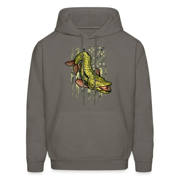 Musky Fishing Camouflage American Flag Muskie Hoodie