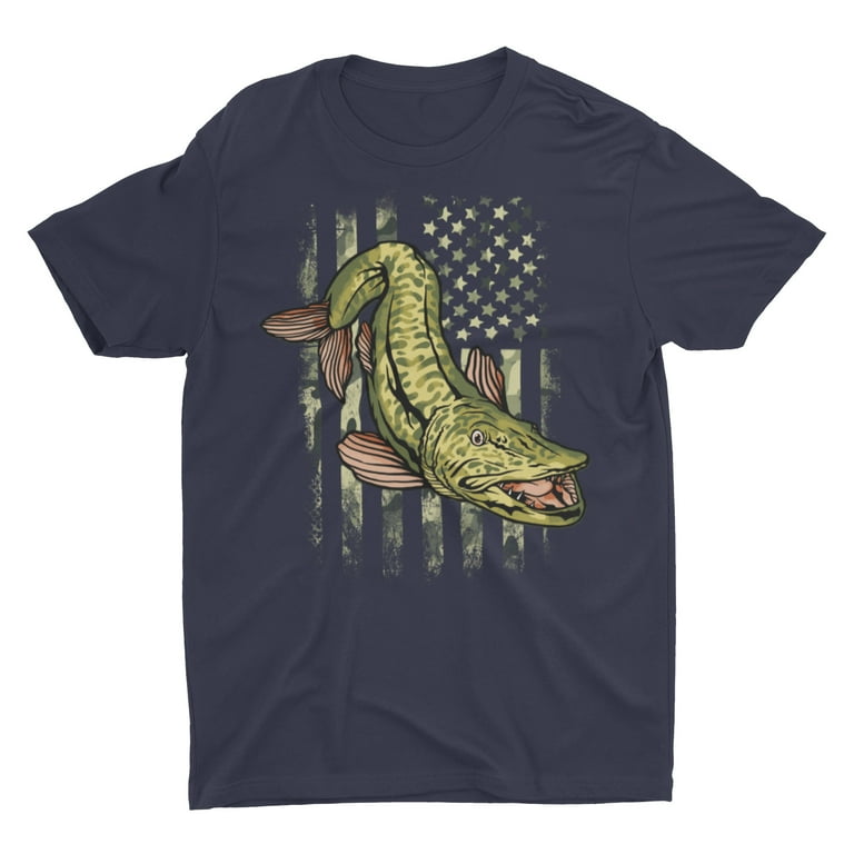 Camouflage Flag Musky Fishing Shirt