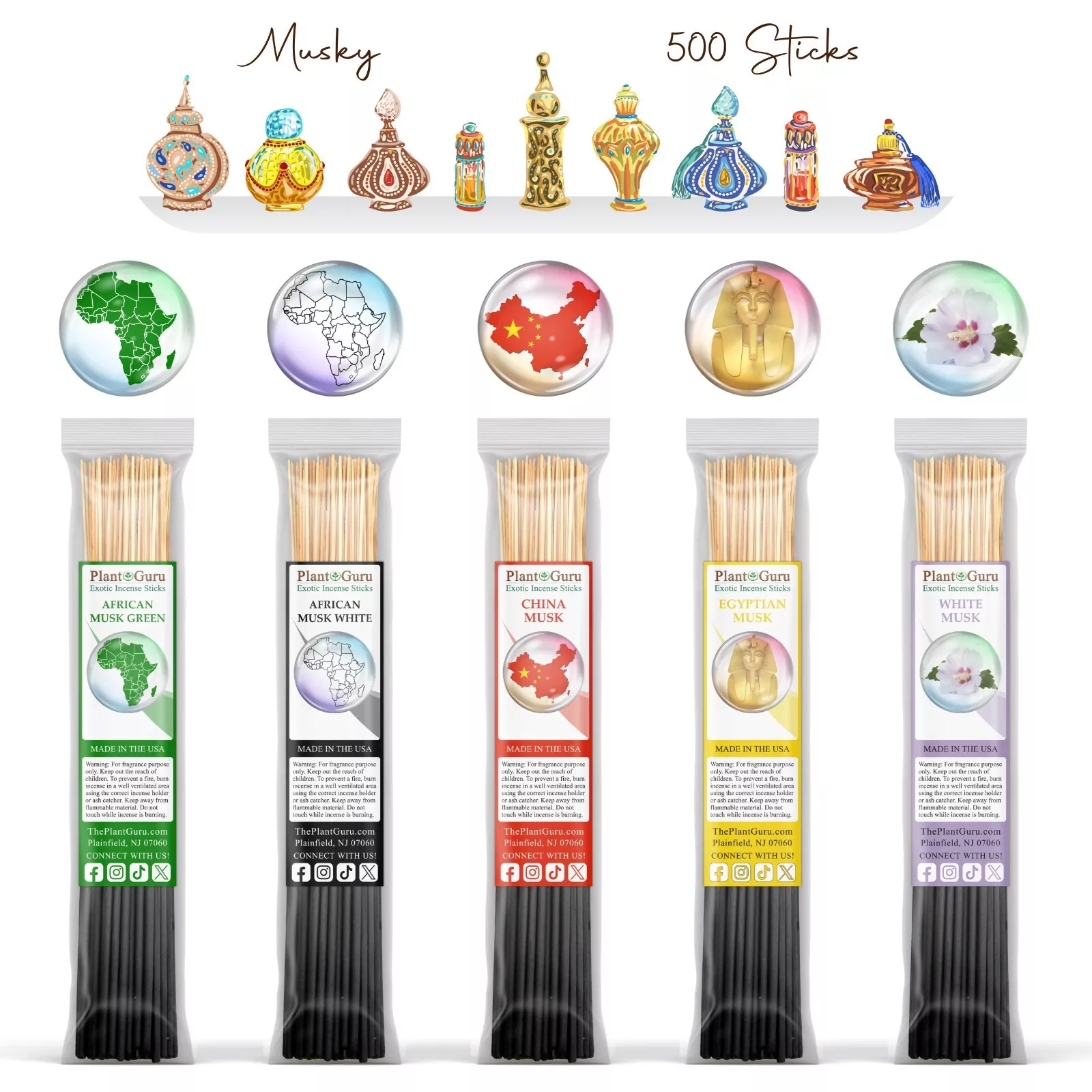 Musky Incense Sticks Variety Set 500 Pack Sampler 11