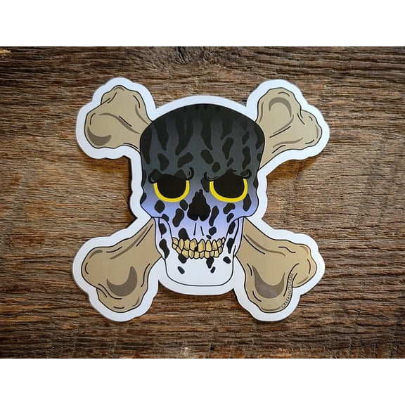 Musky Skin Skull Sticker Decal