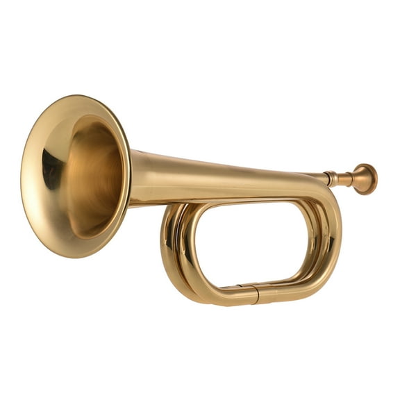 Muslady B Flat Bugle Call Trumpet Brass Cavalry Horn with Mouthpiece for School Band Cavalry Orchestra