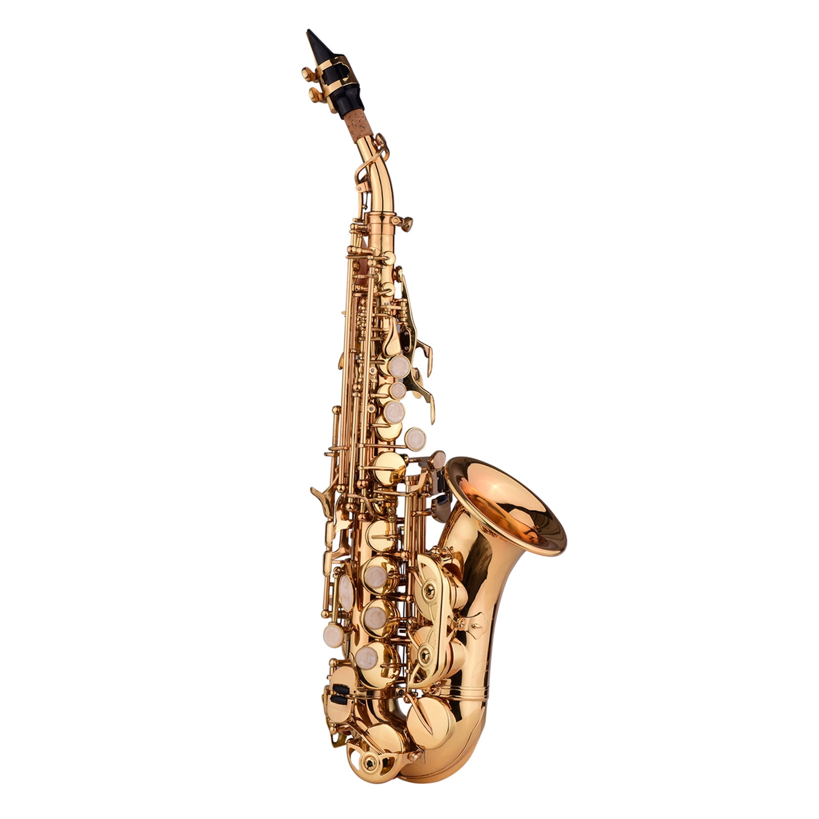 Muslady Mini Bb Soprano Saxophone Sax Brass Material Gold Laquer