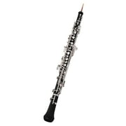 Muslady Professional Oboe C Key Semi-automatic Style Silver-plated Keys Woodwind Instrument with Oboe Reed Gloves Leather Case Carry Bag Cleaning Cloth Mini Screwdriver