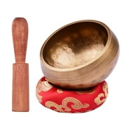 Muslady Tibetan Singing Bowl Set with 8cm/3inch Handmade Metal Sound Bowl & Soft Cushion & Wooden for Meditation Sound Chakra Healing Yoga Relaxation