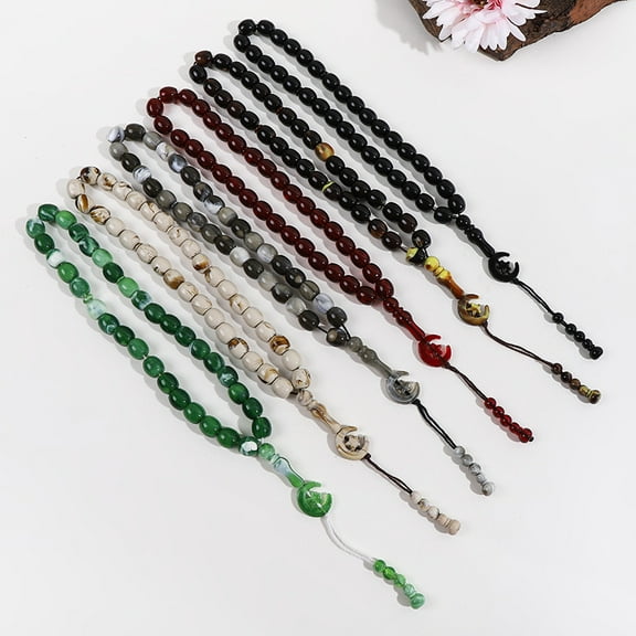 Muslim 33 1313 Arab Classic Star Moon Islamic Rosary Bracelet Bracelet