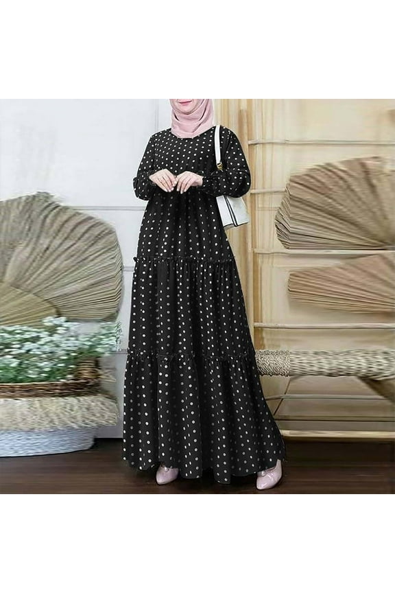 Muslim Clothes for Women Long Sleeve Maxi Dress Loose Praying Dress Abaya Full Cover Islam Dubai Modest Robe